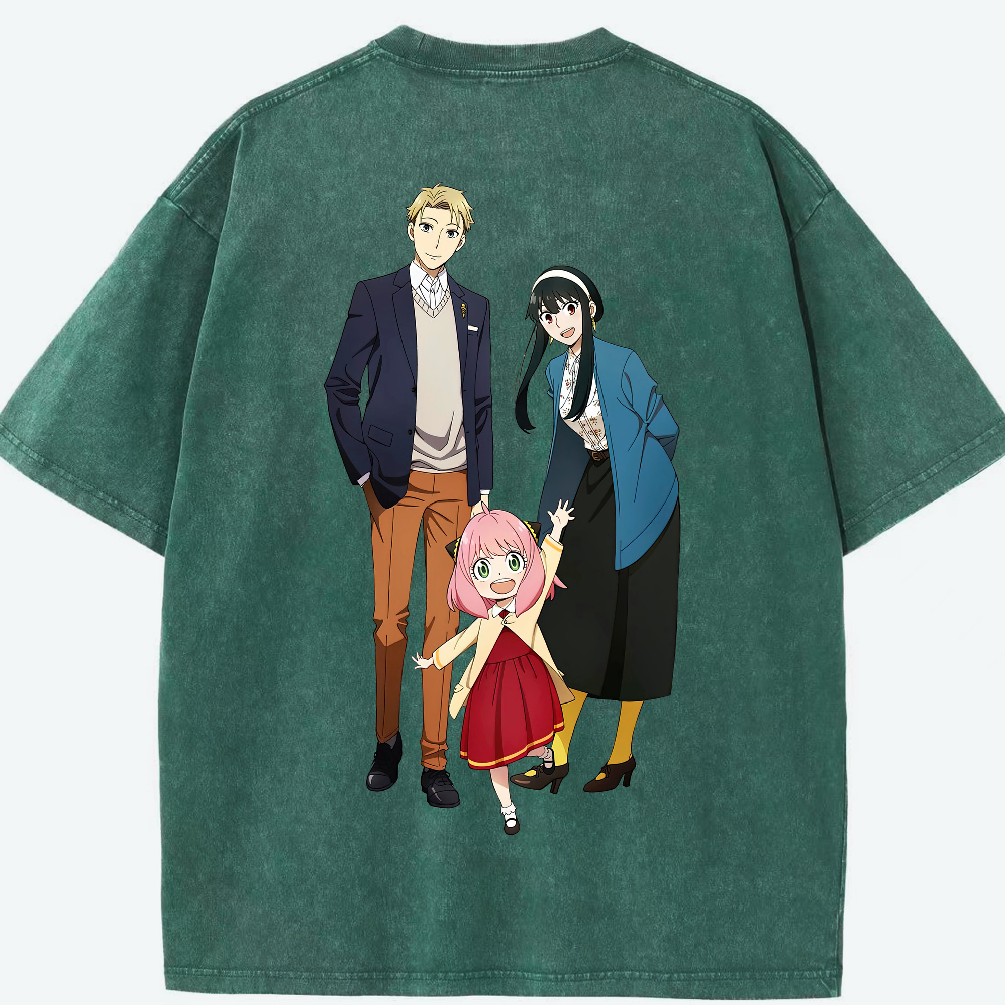 （画像用） SPY×FAMILY间谍家家酒 綿100% ヴィンテージ風 半袖Tシャツ（背面プリント）